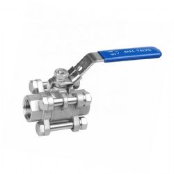 CF8 CF8M 3pc Thread Ball Valve With Lockable Handle