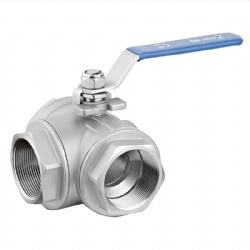 SS304 CF8 3 Way Thread BSPT Ball Valve 1000psi