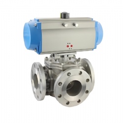 Cast Steel SS304 3 Way Flanged Ball Valve PN16 Class150