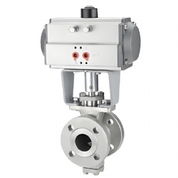 WCB SS304 Pneumatic V Type Ball Valve PN16